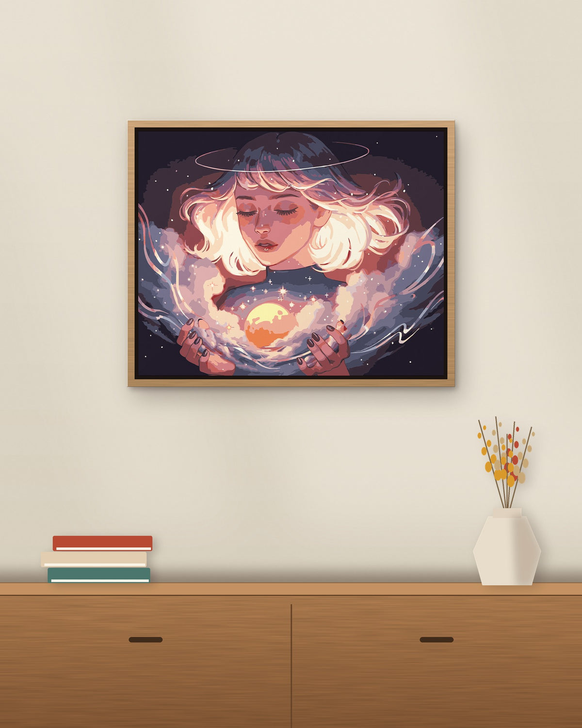 Moonlight Keeper framed on a wall