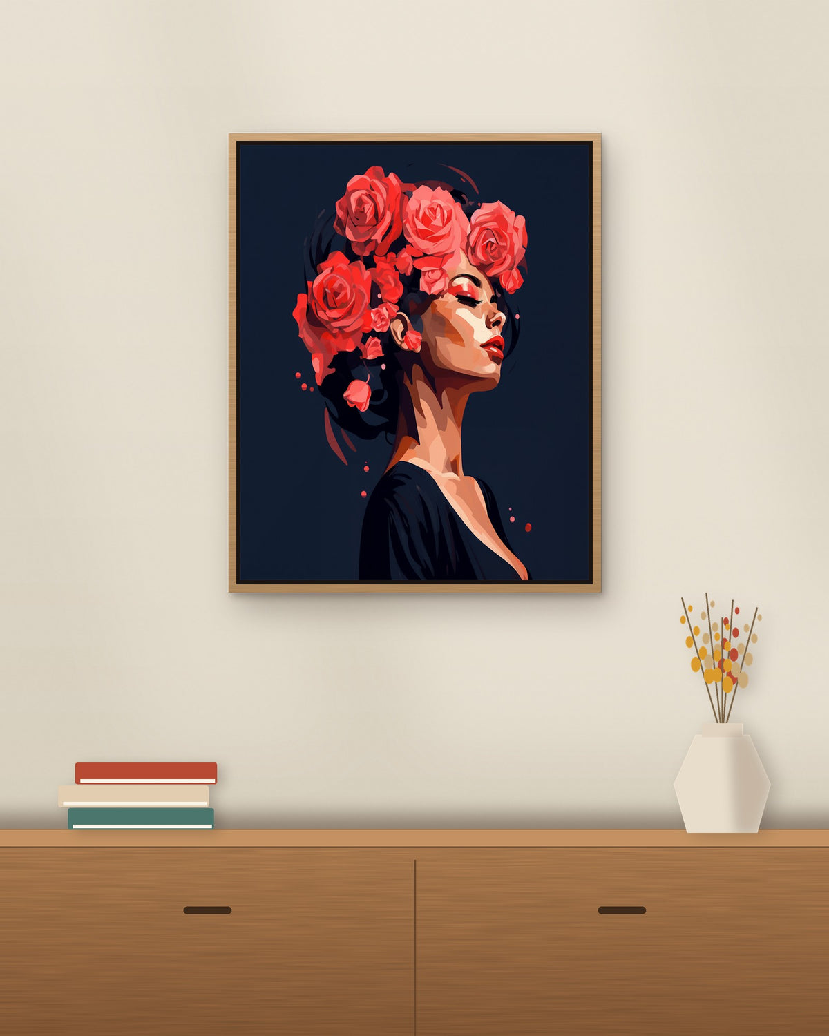 Rose Crown framed on a wall