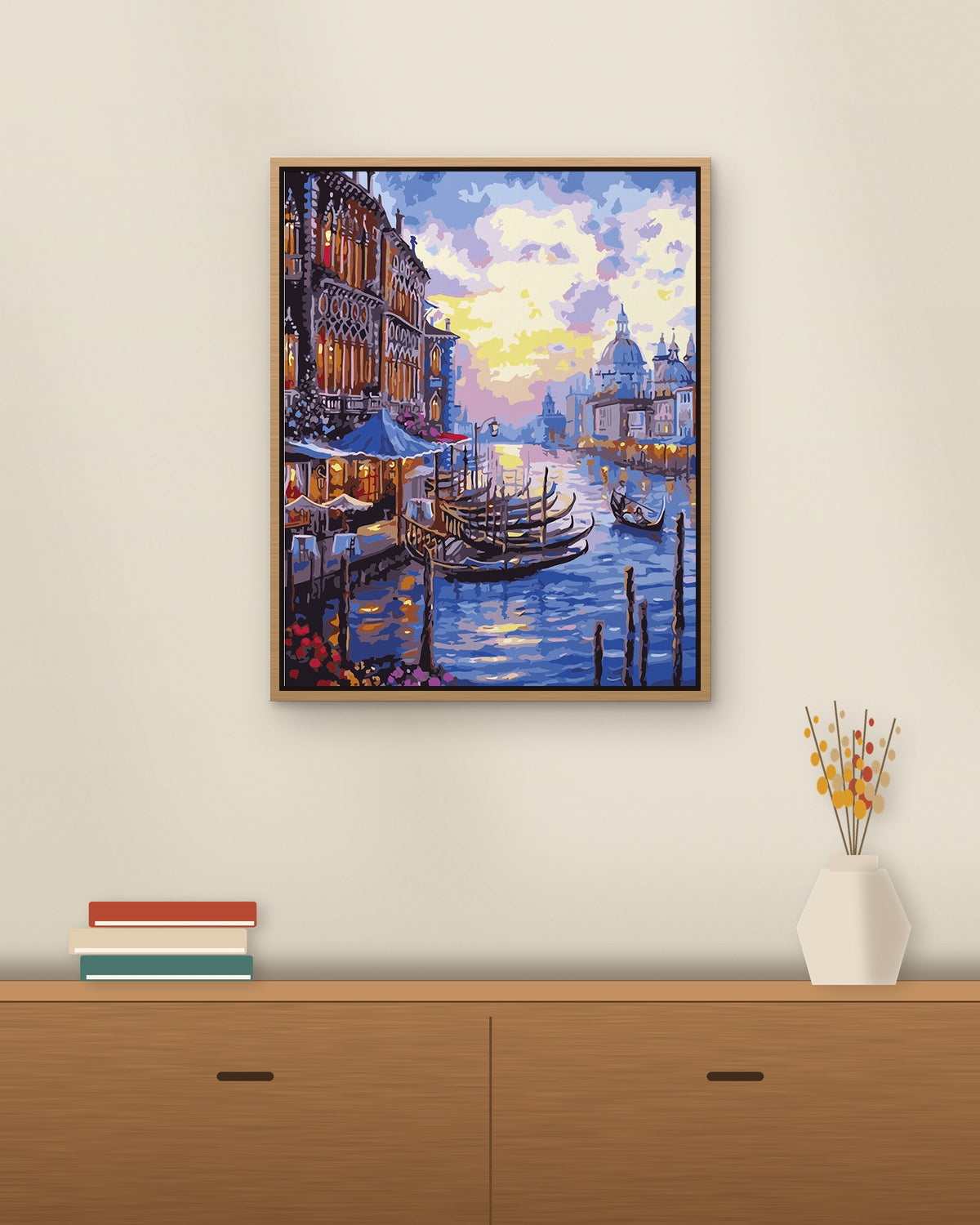 Venice at Dusk framed on a wall
