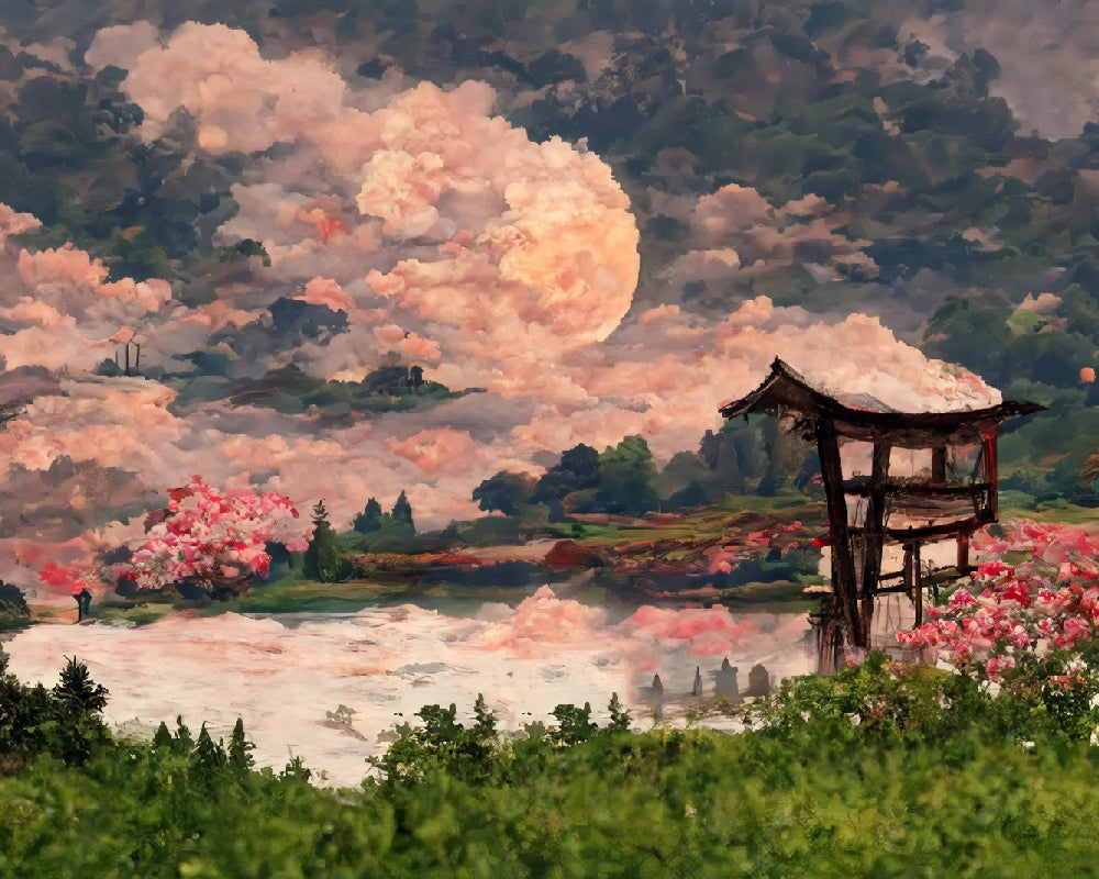 Pink Moon Lake design