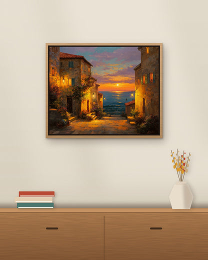 Sunset Alley framed on a wall