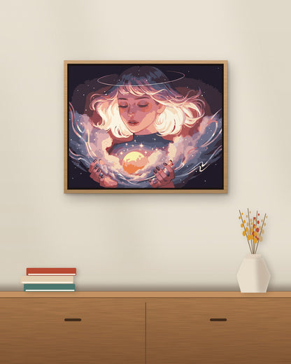 Moonlight Keeper framed on a wall